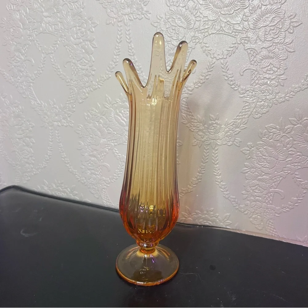 Amber Glass Tulip Vase - Home Accents viking swung vase amber honey